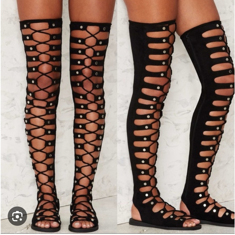 Jeffery Campbell Olympus - Ok Sandals ( Black Suede)